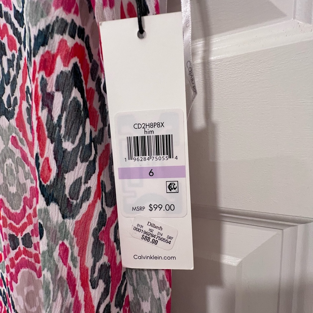 Calvin Klein Pink and Black Patterned Dress - Picture 2 of 4